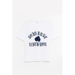 SECOND LAYER WHITE BABY BAGGY T SHIRT