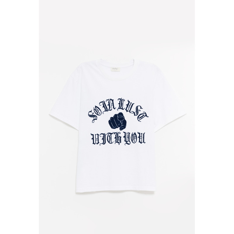 SECOND LAYER WHITE BABY BAGGY T SHIRT