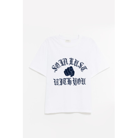 SECOND LAYER WHITE BABY BAGGY T SHIRT