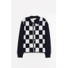 SECOND LAYER BLUE WHITE LALO BUTTON DOWN CARDIGAN