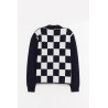 SECOND LAYER BLUE WHITE LALO BUTTON DOWN CARDIGAN