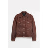SECOND LAYER BROWN TRUCKER LEATHER JACKET