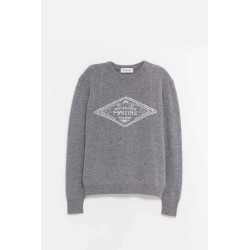MARINE SERRE DARK GREY CLEAN WOOL KNIT CREWNECK