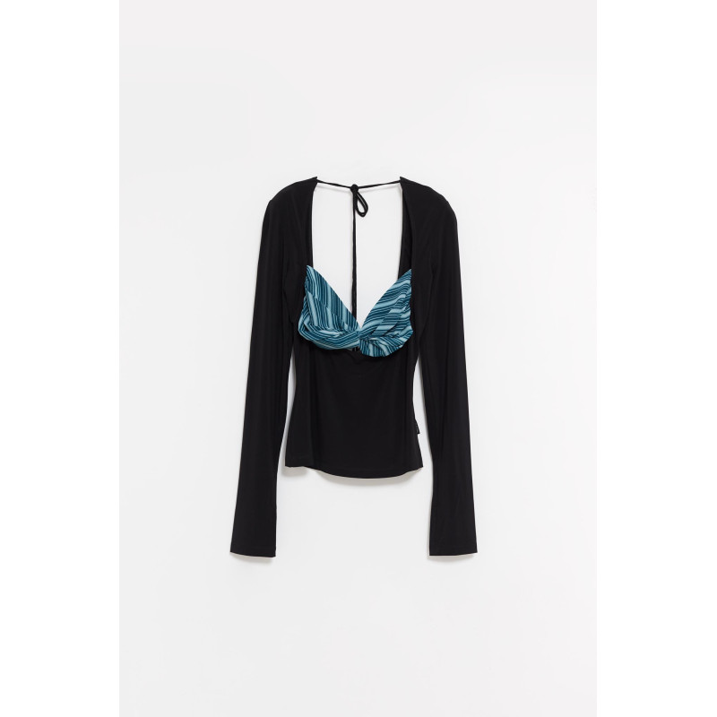 MARINE SERRE MULTICOLOR REGENERATED SILK SCARVES DRAPED TOP