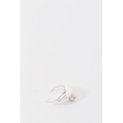 MARINE SERRE SHINY SILVER SILVER PLATED MOON EARRINGS