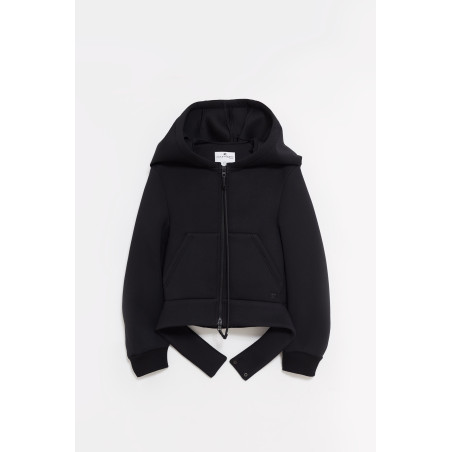 COURREGES BLACK COCOON BONDED JACKET