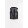 COURREGES BLACK CITY SHADOW LEATHER VEST