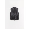 COURREGES BLACK CITY SHADOW LEATHER VEST