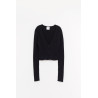 COURREGES BLACK SOLAR LIGHT RIB CARDIGAN
