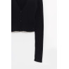 COURREGES BLACK SOLAR LIGHT RIB CARDIGAN