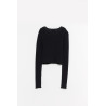 COURREGES BLACK SOLAR LIGHT RIB CARDIGAN
