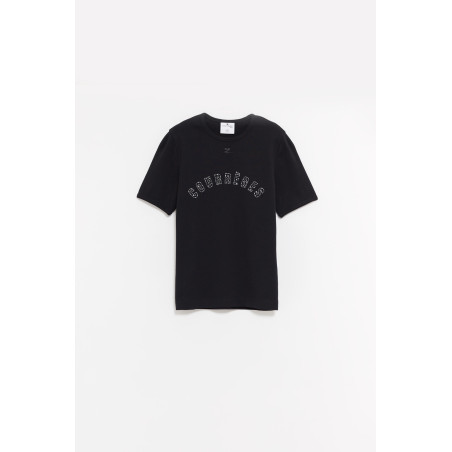 COURREGES BLACK MEDUSA CONTRAST T SHIRT