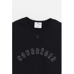 COURREGES BLACK MEDUSA CONTRAST T SHIRT