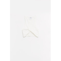 COURREGES HERITAGE WHITE TWIST CROP TOP