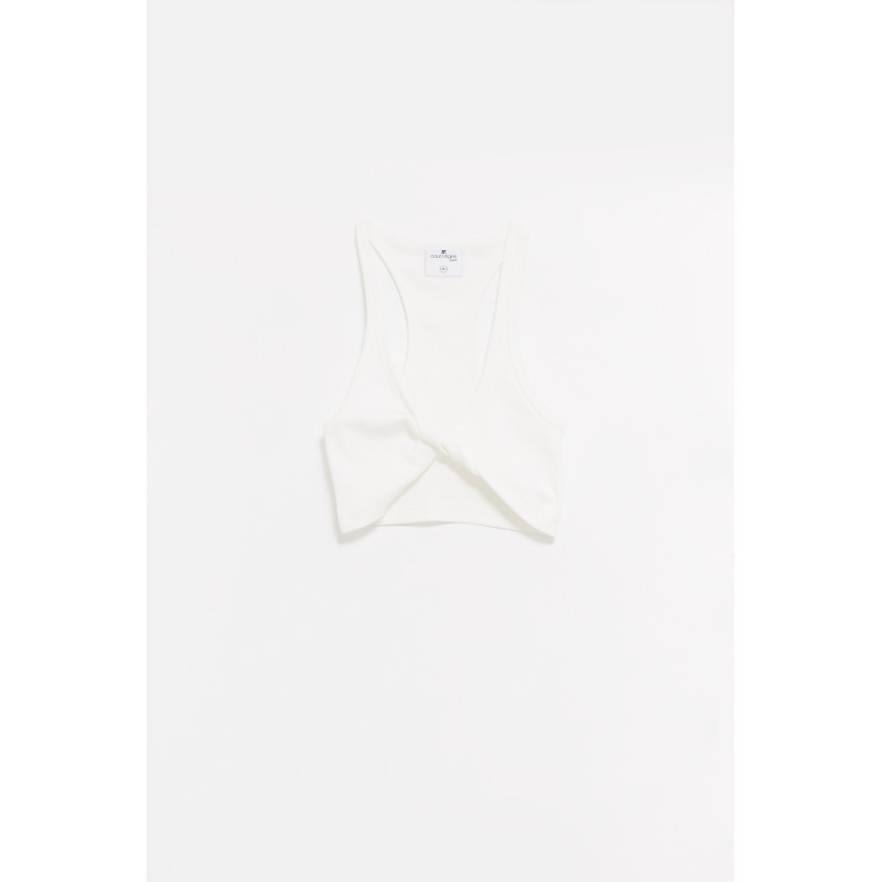 COURREGES HERITAGE WHITE TWIST CROP TOP