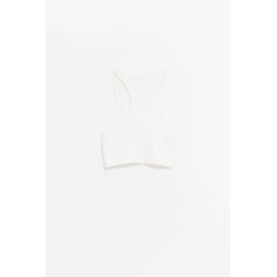 COURREGES HERITAGE WHITE TWIST CROP TOP