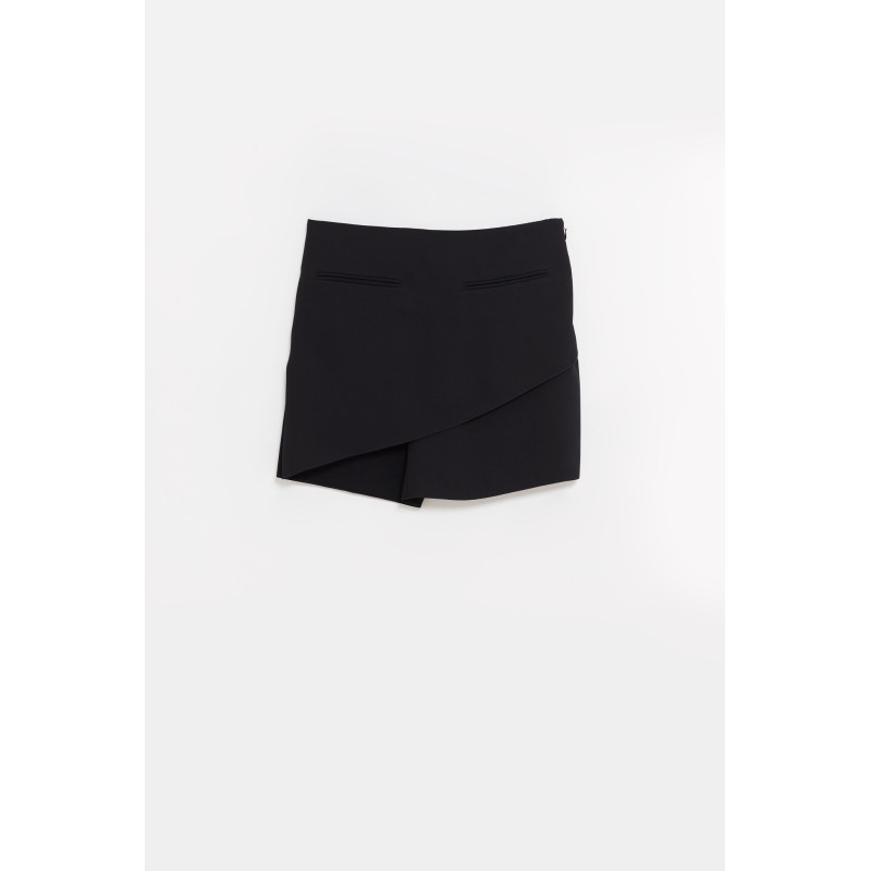 COURREGES BLACK INFINITY CREPE MINI SKIRT