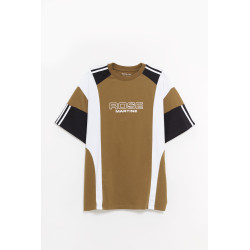 MARTINE ROSE GREEN KHAKI OVERSIZED PANELLED T SHIRT