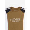 MARTINE ROSE GREEN KHAKI OVERSIZED PANELLED T SHIRT