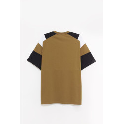 MARTINE ROSE GREEN KHAKI OVERSIZED PANELLED T SHIRT