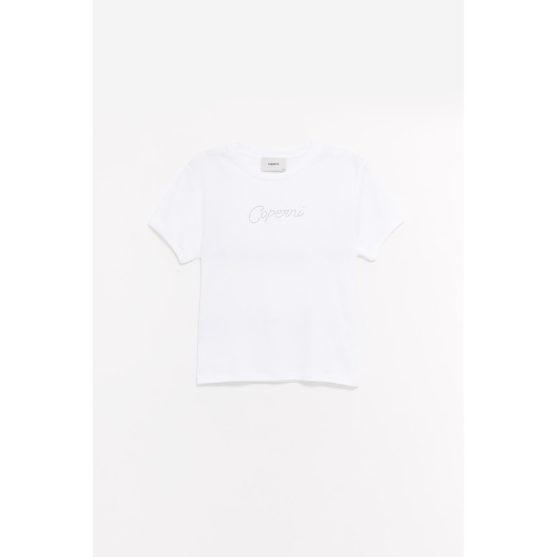 COPERNI WHITE CRYSTAL LOGO T SHIRT
