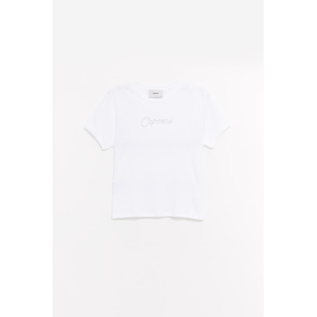 COPERNI WHITE CRYSTAL LOGO T SHIRT