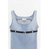 COPERNI BLUE WASHED BELTED DENIM MINI DRESS