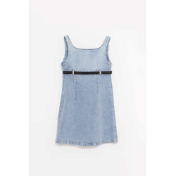 COPERNI BLUE WASHED BELTED DENIM MINI DRESS