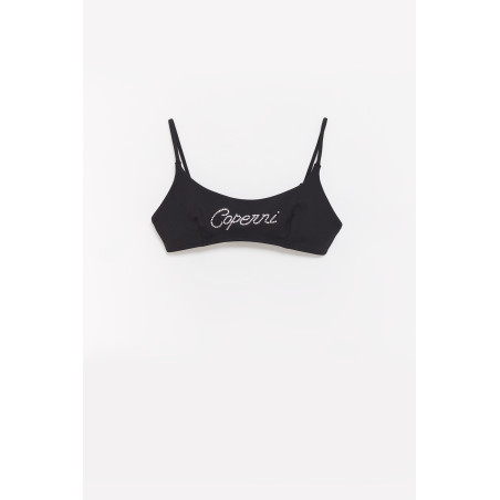 COPERNI BLACK CRYSTAL LOGO BIKINI TOP