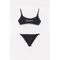 COPERNI BLACK CRYSTAL LOGO BIKINI TOP