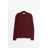 LANVIN BURGUNDY RIBBED LONGSLEEVE CARDIGAN
