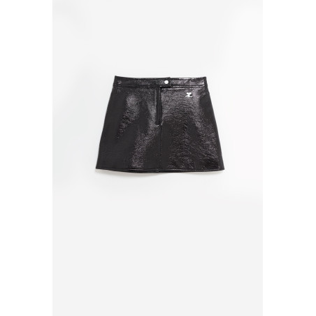 COURREGES BLACK REEDITION VINYL MINI SKIRT