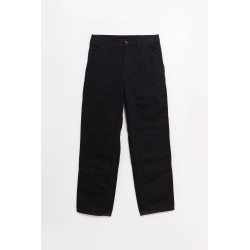 CARHARTT WIP BLACK RINSED DOUBLE KNEE PANT