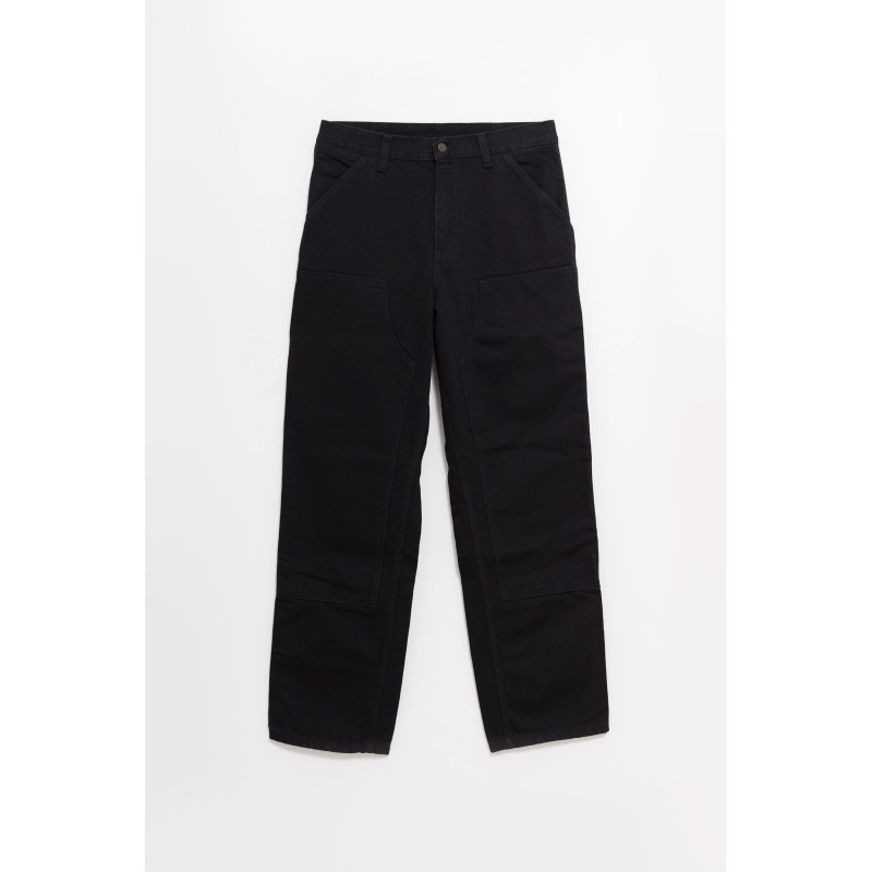 CARHARTT WIP BLACK RINSED DOUBLE KNEE PANT