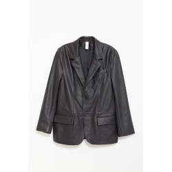 SUNFLOWER BLACK LEATHER JACKET