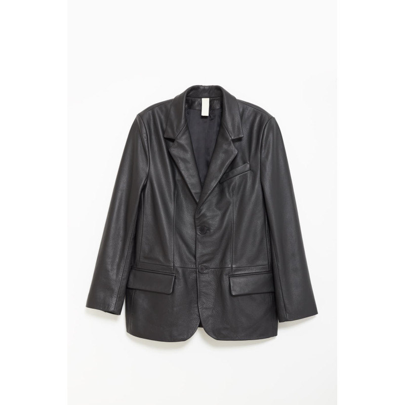 SUNFLOWER BLACK LEATHER JACKET
