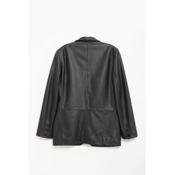 SUNFLOWER BLACK LEATHER JACKET
