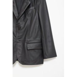 SUNFLOWER BLACK LEATHER JACKET