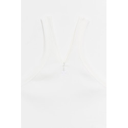 COURREGES HERITAGE WHITE CRISS CROSS 90 S RIB ZIPPED TANK TOP