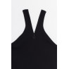 COURREGES BLACK CRISS CROSS 90 S RIB ZIPPED TANK TOP