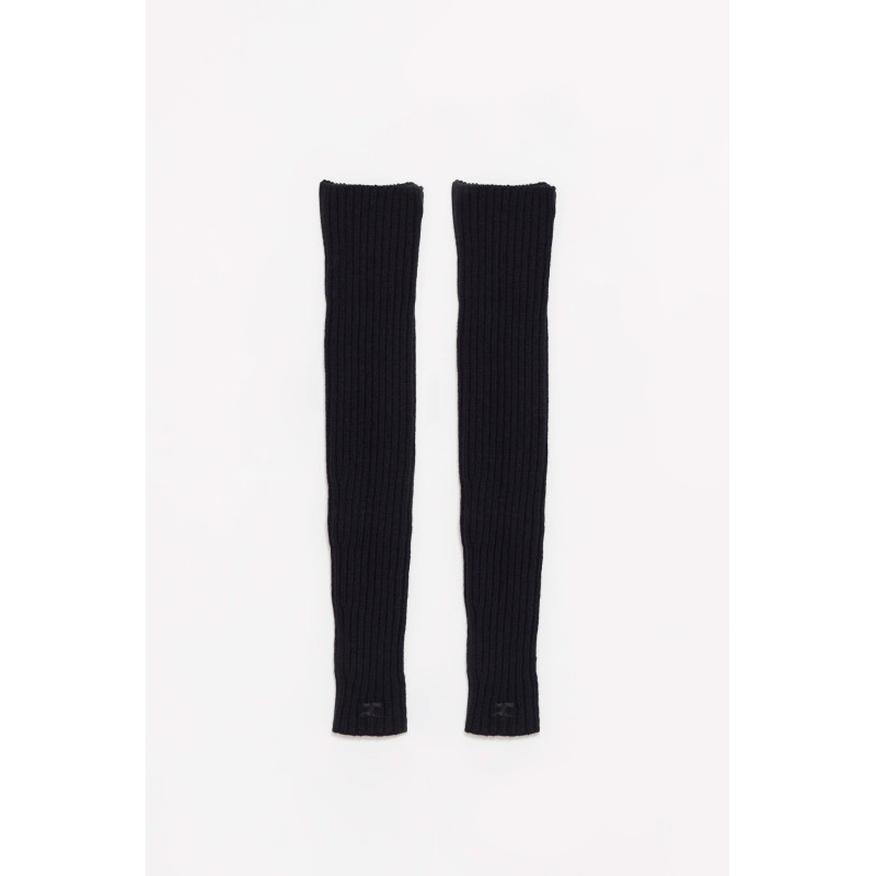 COURREGES AC RIBBED LAMBSWOOL MITTENS
