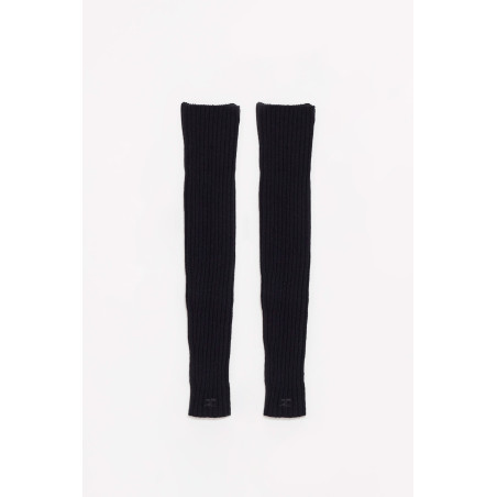 COURREGES AC RIBBED LAMBSWOOL MITTENS