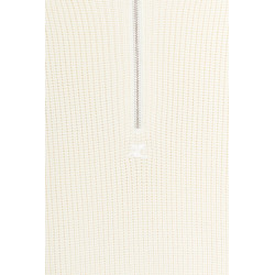 COURREGES NATURAL BALACLAVA WOOL SWEATER