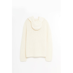 COURREGES NATURAL BALACLAVA WOOL SWEATER