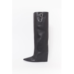 COURREGES ASTRO WEDGED LEATHER BOOTS