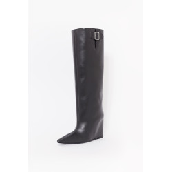 COURREGES ASTRO WEDGED LEATHER BOOTS