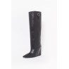COURREGES ASTRO WEDGED LEATHER BOOTS