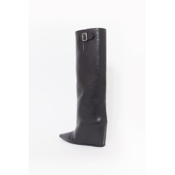 COURREGES ASTRO WEDGED LEATHER BOOTS