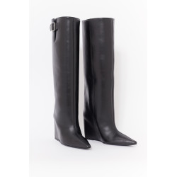 COURREGES ASTRO WEDGED LEATHER BOOTS