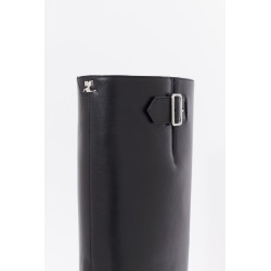 COURREGES ASTRO WEDGED LEATHER BOOTS